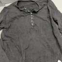Beotyshow Mens Distressed Henley Shirts Front Placket Retro Long Sleeve Tee Shirts Casual Button Down Washed T-Shirts for Men (Black, XL)