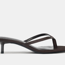 Zara Women's Miami Kitten Heels Sandals Square Open Toe Thong Sandal Flip Flop Heels +Memory Foam Heeled Sandals for Women, Size 36