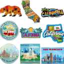 18 Pcs California Fridge Magnet Magnetic Refrigerator Stickers Metal California Souvenirs Gifts Refrigerator Magnets Home Decoration Accessories