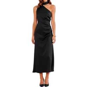 RIHOAS Women's Formal Dress, Elegant Wedding Guest Bridesmaid Cocktail Gown for Spring Summer Garden Party Evening Fiesta (Black)