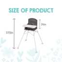 Regalo My Portable High Chair, Foldable High Chair for Babies & Toddlers, Indoor/Outdoor Baby Chair, Travel High Chair with Tray & Cup Holder, Gray