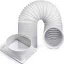 Outus 5.9'' Diameter 61'' Long Portable Air Conditioner Hose with Square Exhaust Hose Tube Adapter Portable Air Conditioner Ducting Parts