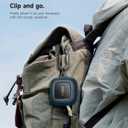 SURITCH for SHOKZ OpenFit Case Cover, Shockproof Magnetic Cases for SHOKZ OpenFit Open-Ear Earbuds True Wireless Bluetooth Headphones, Protective Cover with Magnetic Lid Lock & Carabiner, Navy