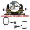 2pcs Car Side Rearveiw Mirror Rectangle Rear View Mirrors Compatible for Jeep Compatible for Wrangler TJ 1997-2006 JK 2007-2017