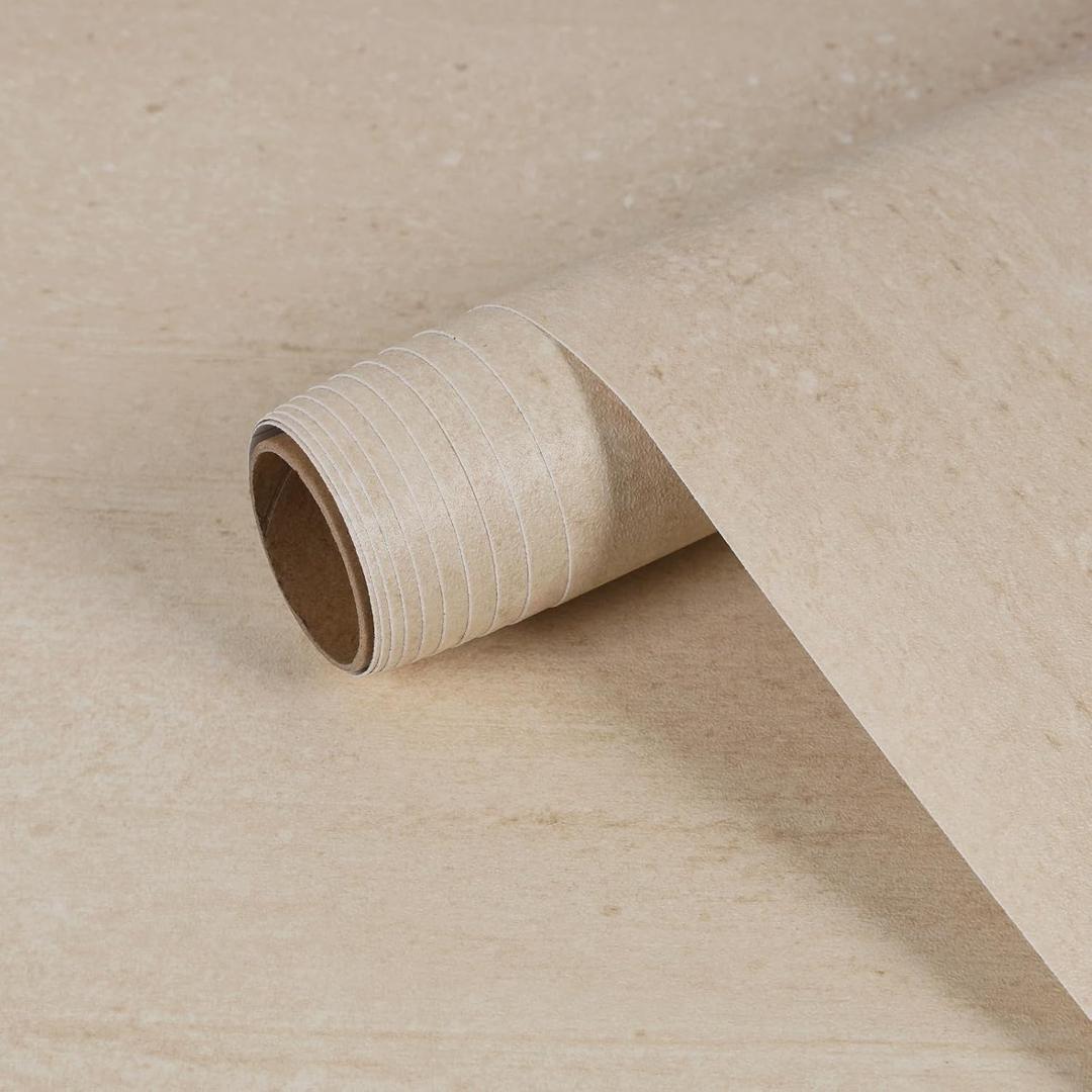 15.7''x315'' Light Beige Thick Marble Contact Paper for Countertops Kitchen Granite Peel and Stick Marble Wallpaper Waterproof Self Adhesive Faux Marble Contact Paper for Bathroom Table Desk