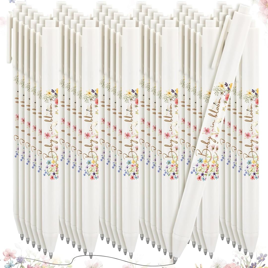 Ireer 36 Pcs Baby in Bloom Baby Shower Pens Gifts Bulk Party Favors for Guests Games Neutral Gender Reveal Favors Babys Shower Prizes Souvenirs Gift Bags Stuffer Supplies