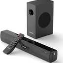 TV Sound Bar Subwoofer Bluetooth, Home Theater Sound Bar System, TV Speakers Sounds Bars Subwoofer, Hdmi(ARC) OPT COAX AUX USB 2.1ch Home Audio TVs/PC/Projector Treble Bass 3 Modes Remote, Black