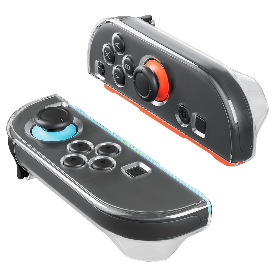 GLDRAM Clear Case for Nintendo Switch 2 Joycon Controller, Hard Shell PC Protective Cover for Joycon 2 Grip, Shockproof & Anti-Scratch Protection - Crystal