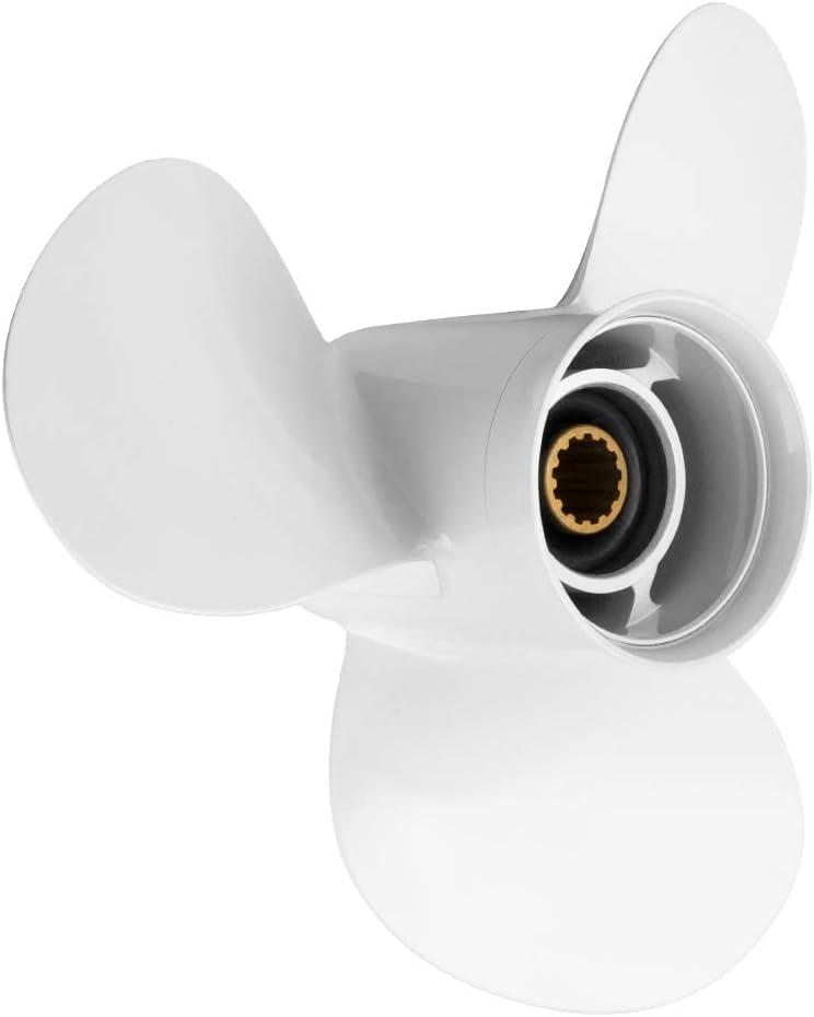 Outboard Propeller Aluminum Boat Outboard Propeller fit Yamaha Engines 25/30/40/50/55/60HP,3-1/2" Gearcase Engines 13 Spline Tooth,RH