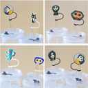 7 PCS Silicone Anime Halloween Straw Covers, Reusable Straws, Cute Straw Tips, 7 Count