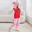 Unisex Children Animal Onesie, Halloween Costume Christmas Pajamas For Girls and Boys 12-13Y (Pink, M)
