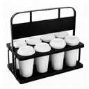Bodaon 8 Cup Drink Carrier with Handle, Plastic Cup Carriers for Drinks, Drink Holder for Car, Take Out Delivery Drivers Accessories, Portable Foldable Reusable Mobile, Use for Food Delivery Bag,