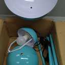 COSYLUX Modern Floor Lamp for Living Room, Industrial Tall Standing Lamp for Bedroom, Metal Shade Reflecting Light Reading Floor Lamp for Office, Nursery Room, Corner(Turquoise Blue)