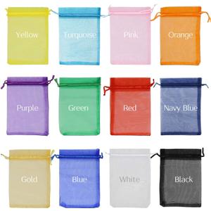 Jexila 120PCS Sheer Organza Bags 5X7 inches Mesh Drawstring Gift Bags Small for Jewelry Wedding Party Baby Shower Favor Bags (Rainbow )