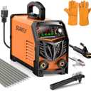 Stick Welder, 250Amp ARC Welding Machine with Large LED Display, Dual Voltage 110V/220V IGBT Inverter Portable Welder w/10 Rods, Ground Clamp, Electrode Clamp, Hot Start, Arc Force, Anti-Stick