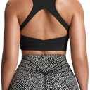 Aoxjox Women's Workout Sports Bras High Impact Fitness Training Gym Khloe Bra Yoga Crop Tank 
(Black, Large)