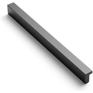 Goo-Ki Cabinet Handles 12PCS - Black Drawer Pulls 6-1/4 in (160mm) Hole Centers - Tilted Solid Drawer Handles for Kitchen Cabinet Pulls - Finger Pull