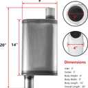 3 inch Universal Exhaust Muffler,Straight-Through Performance Muffler Resonator with Stainless Steel Exhaust Tip for Cars, Trucks(3''Inlet/Outlet)