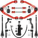 13 PCS Front Upper Control Arm Kit w/Ball Joint with Polyurethane Bushing Suspension Kit for Cadillac Escalade 02-06, for Avalanche 1500 02-06/Silverado 1500 99-06/Suburban 1500 00-06/Tahoe 00-06, 4WD