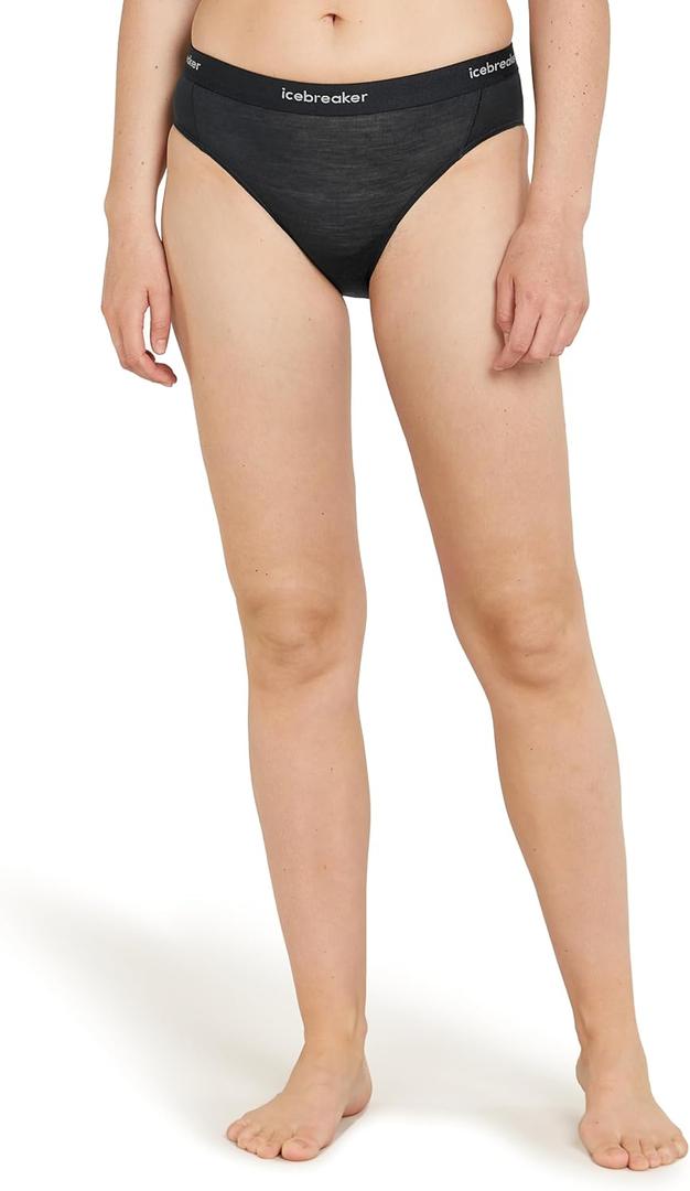 icebreaker Women's Merino 125 Cool-lite Sprite Hipster (Large, Black)