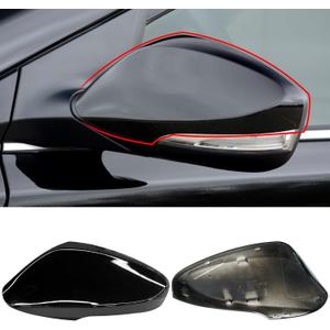 Yumzeco Compatible with Hyundai Elantra MD Side Mirror Cover Cap 2011 2012 2013 2014 2015 2016, Left Driver Side Mirror Caps Replacement W/Light, Clip-on Replace for 876163X000 Glossy Black - Left