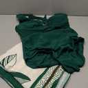 One Piece Swimsuit Women with Cover Up Set Retro Bathing Suit for Women Tummy Control Beach Wrap Skirt (Medium, Green)