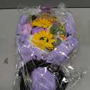 Yinder Class of 2026 Graduation Bear Bouquet 13.8" Scented Soap Rose and Sunflower Bouquet with Mini Plush Grad Bear Graduation Gifts for Daughter Son Party Favors (Purple)
