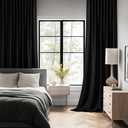 MIULEE 2 Panels Back Tab Blackout Curtains 96 Inch Long for Living Room Bedroom, Halloween Black Rod Pocket/Pinch Pleated Thermal Insulated Room Darkening Light Blocking Floor to Ceiling Curtain/Drape