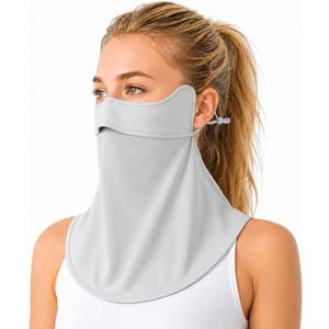 Face Cover for Sun Protection UPF 50+ UV Face Mask, UV Face Shield for Golf, Hiking Fishing & Outdoors Breathable (White)