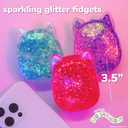 Squishmallows SLIMYGLOOP Gelli Gels 3 Pack, Slow-Flow Glitter Squishy Sensory Toy, Squeeze Stress Toy for Kids & Teens, Satisfying Sugar Squish Fidget