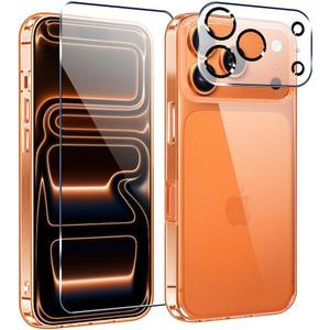 Compatible with iphone 17 Pro Max Phone Case with Screen Protector & Camera Len Protector, [Not Yellowing] [Military-Grade Drop Protection] Protective Cover Case for iphone 17 Pro Max - Crystal Clear