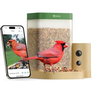 Birdfy Smart Bird Feeder with Camera for Rookie, Camera Bird Feeder Dual Night Vision, AI Recognition IP66 Waterproof for BirdLovers, 1.3L Capacity