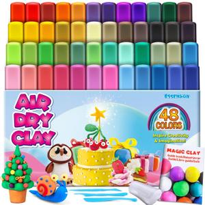 Magic Clay - Air Dry Clay 48 Colors, Modeling Clay for Kids with Tools, Soft & Ultra Light, Toys Gifts for Age 3 4 5 6 7 8+ Years Old Boys Girls Kids