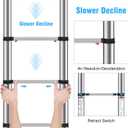DEZEX 12.5 FT Stainless Steel Telescoping Ladders - One-Button Retraction Collapsible Extension Ladder for Home, RV, Attic, Multi Position Folding Ladder with Balance Bar & Wheels, Lasts 330 LBS