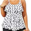 Yonique Women's Plus Size Tankini Swimsuits with Shorts Two Piece Bathing Suits Ruffle Swimsuits Tummy Control Swimwear (16W)