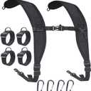 XTACER Multi-Purpose Adjustable Backpack Straps, Padded Shoulder Strap Replacement with Heavy Metal Hooks (Black)