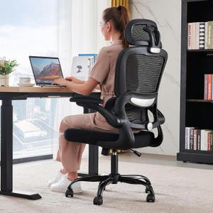 TRALT Office Chair Ergonomic Desk Chair, 330 LBS Home Mesh Office Desk Chairs with Wheels, Comfortable Gaming Chairs (Black)