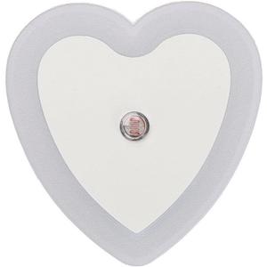 Jowxsx 0.5W Plug-in Auto Sensor Control LED Night Light Lamp Bedroom Hallway Heart Shaped Wall Lights (White)