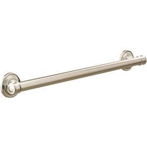 Moen YG6424NL Bathroom Safety 24-Inch Stainless Steel Traditional Bathroom Grab Bar, Polished Nickel