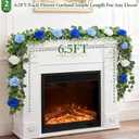 Livole 2Pcs 13 Ft Artificial Flower Garlands Real Touch Fake Floral Silk Blue Rose Garland Hanging Vine for Wedding Table Centerpieces Party Arch Ceremony Garlands Backdrop Decor