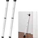 Door Security Bar Adjustable Door Stoppers Sliding Glass Door Security Bar 2 in 1 Heavy Duty Door Jammer for Home, Apartment, Travel, School, Dorm (2 Pack,White)