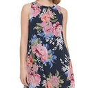 Jessica Howard Women's Style Trapeze Sleeveless Printed Chiffon, Navy Multi 10