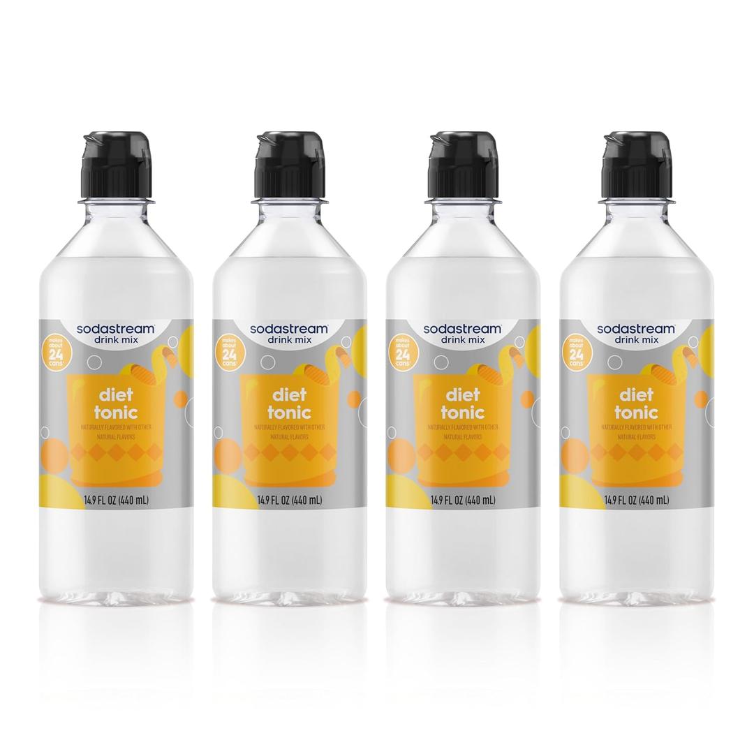 SodaStream Diet Tonic New Pour Bottle, 14.9 FL Oz (Pack of 4) (EXP 02/03/27)