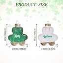 DN DECONATION St Patricks Day Decorations Shamrock Ornaments for Tree Mini Clover Lucky Irish Green Hanging Bauble for St Patricks Day, Glitter Glass Hanging Ornaments Ball for Irish Christmas Decor (Green & White - 6pcs)