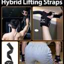 2-in-1 Weight Lifting Straps with D Ring, 7mm Neoprene Padded Wrist Support for Men & Women, Heavy Duty Gym Wrist Straps & Cable Machine Attachment for Gym, Powerlifting, Rows, Pull-ups