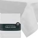 HOUZZKINGZ USA White Paper Tablecloths for Rectangle Tables | 54' X 108' 25 Pack | 3-Ply Premium Paper & Plastic Table Cloths for Parties Disposable