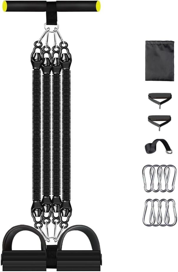 Multifunction Tension Rope Set,Upgraded Sit Up Bar-Smart Stirrup Puller-Pedal Puller Tensioner Workout Bands Resistance with Abdomen/Waist/Leg/Hips/Chest/Back