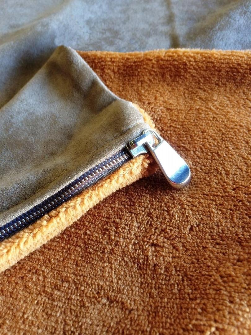 Replacement Sudan Brown Coral Fleece Micro Plush Brown Microsuede External Zippered Flat Style Duvet External Cover for Dog Bed (59''x41'' Flat Style) Fits (55"x37"x4") Pet Bed