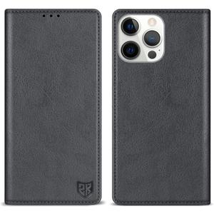 ZZXX for iPhone 14 Pro Max Wallet Case with [RFID Blocking] Card Slot Stand Strong Magnetic Leather Flip Fold Protective Phone Case for iPhone 14 Pro Max Case Wallet(Grey-6.7 inch)