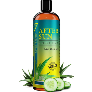 Seven Minerals NEW Cooling After Sun Gel with Aloe Vera - For Skin & Face with Instant Sunburn Relief. Unlike Regular Aftersun Lotion With Cucumber & Vitamin E (12 Fl Oz), Best by 07/2025